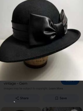 Elegant Vintage  Black Wide-Brim Hat with Satin Bow